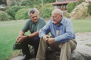 Cliff and Tā Tipene on the day Tā Tipene was made Ūpoko Rūnaka o Awarua.  