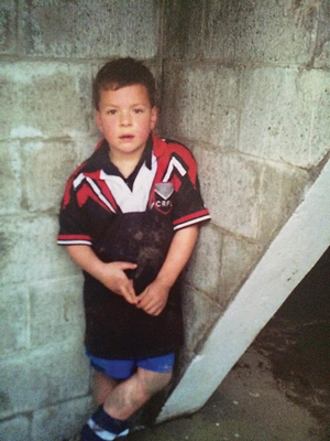 A young Sheldon at Rugby League Park (AMI Stadium).